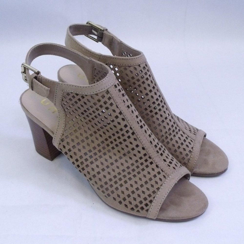 Unisa Unpryce Tan Sandals  Laser Cut Heels